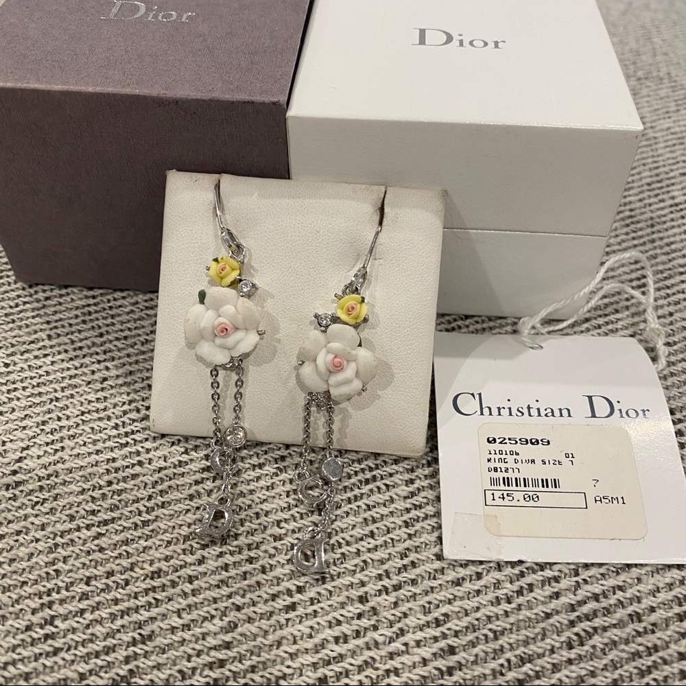 Unique Dior Earrings in Flower Shape -Vintage Item
